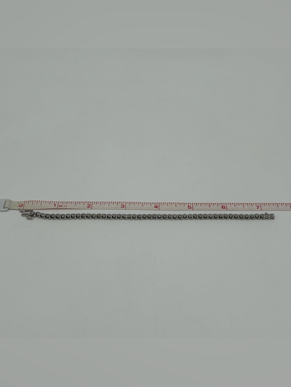 Sterling Silver Crystal “S” Pattern Tennis Bracelet - Picture 5 of 6